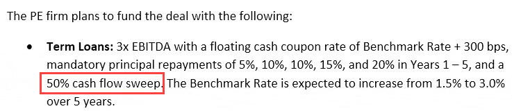 Cash Flow Sweep Cash Flow Sweep