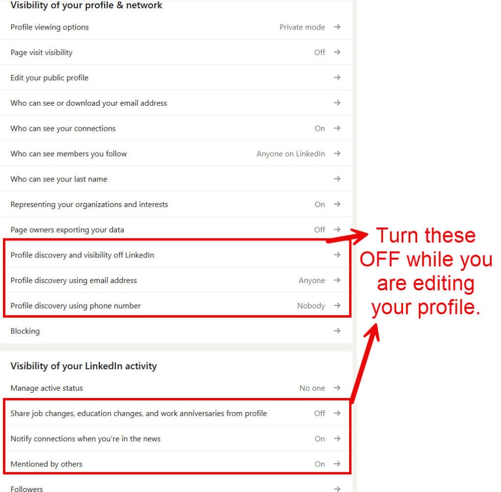 LinkedIn Profile Visibility