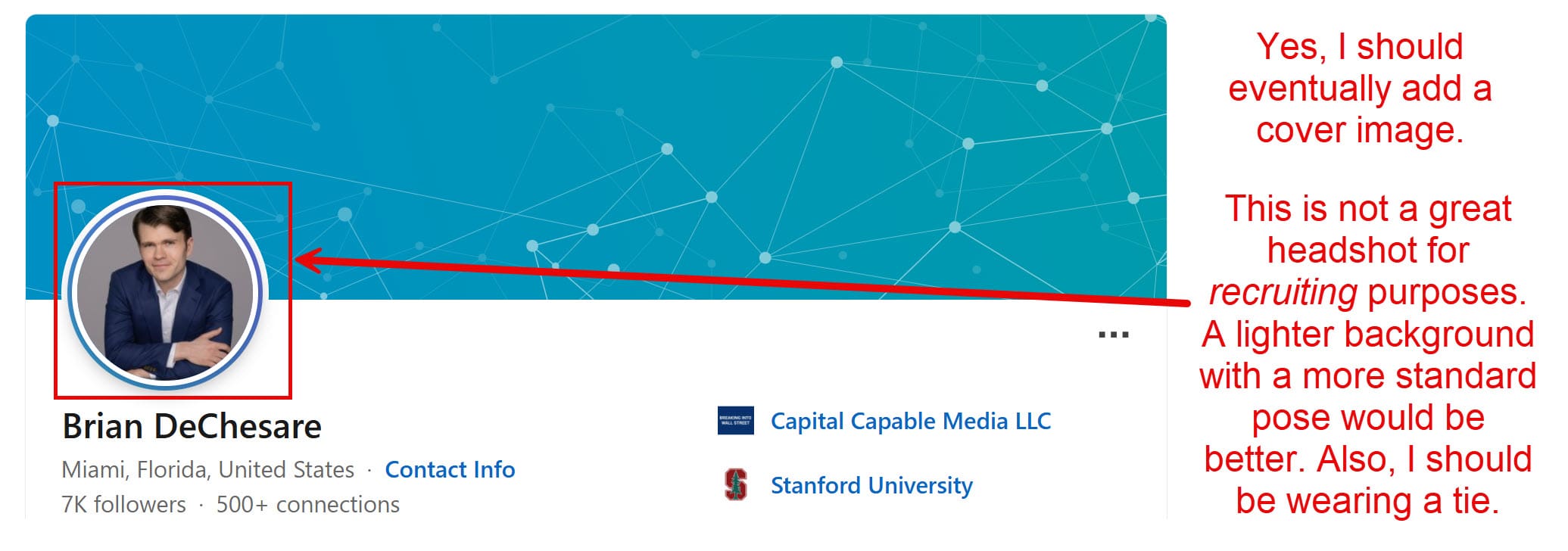 LinkedIn Profile Issues