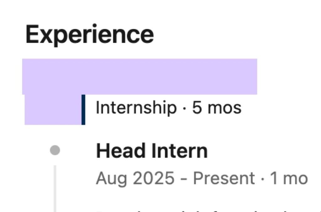 "Head Intern" - LinkedIn Flex