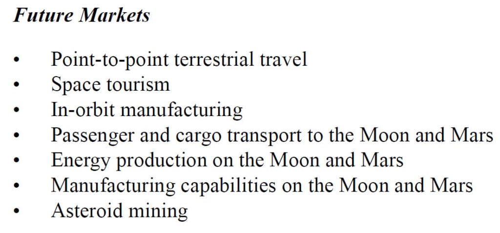 SpaceX - Future Markets